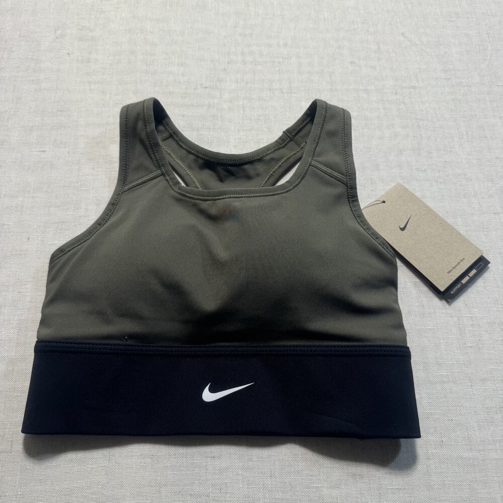 Nike Swoosh Women's Medium-Support 1-Piece Padded Longline Sports Bra Sz XS‎